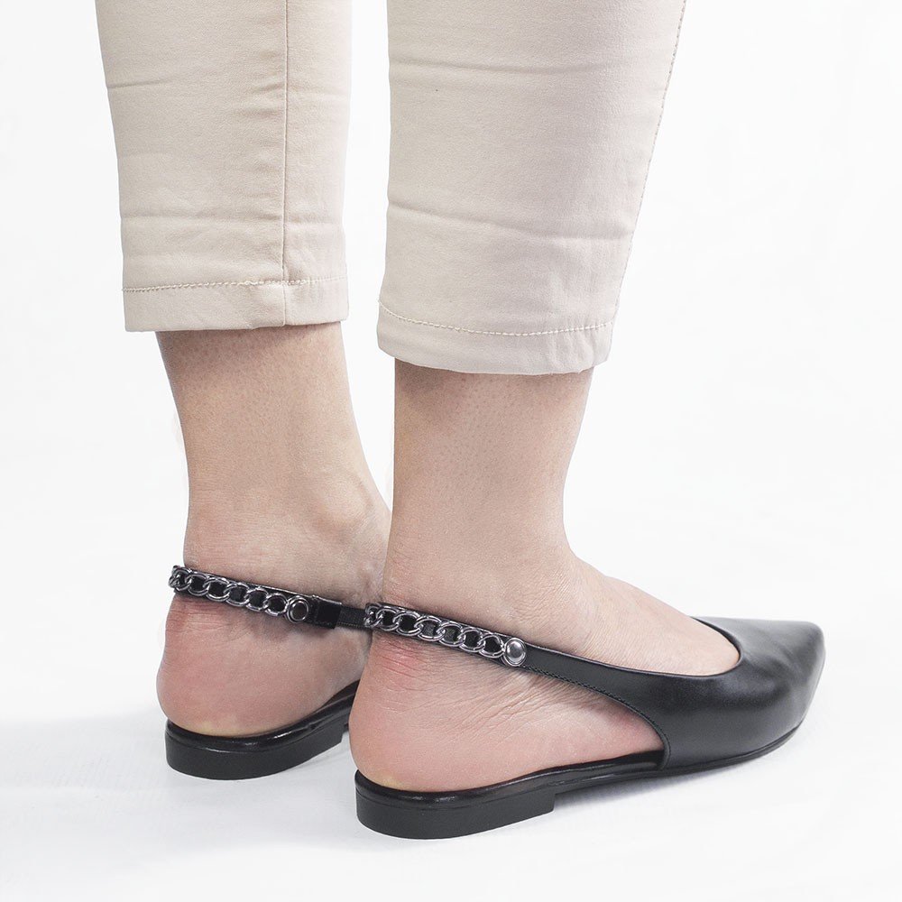 Sapatilha Zatta Slingback Bico Fino Dalila  Preto Preto 3