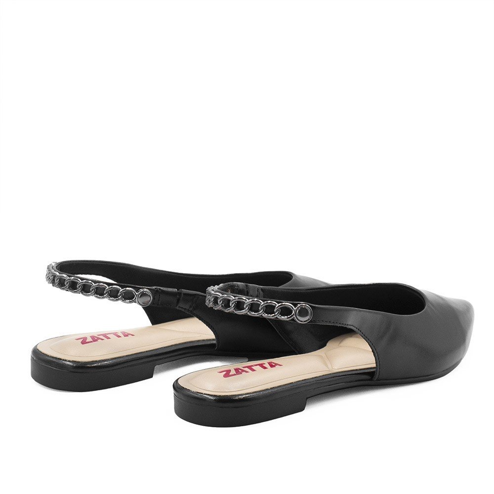 Sapatilha Zatta Slingback Bico Fino Dalila  Preto Preto 4