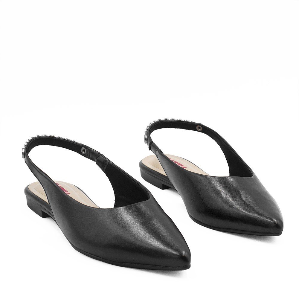 Sapatilha Zatta Slingback Bico Fino Dalila  Preto Preto 5