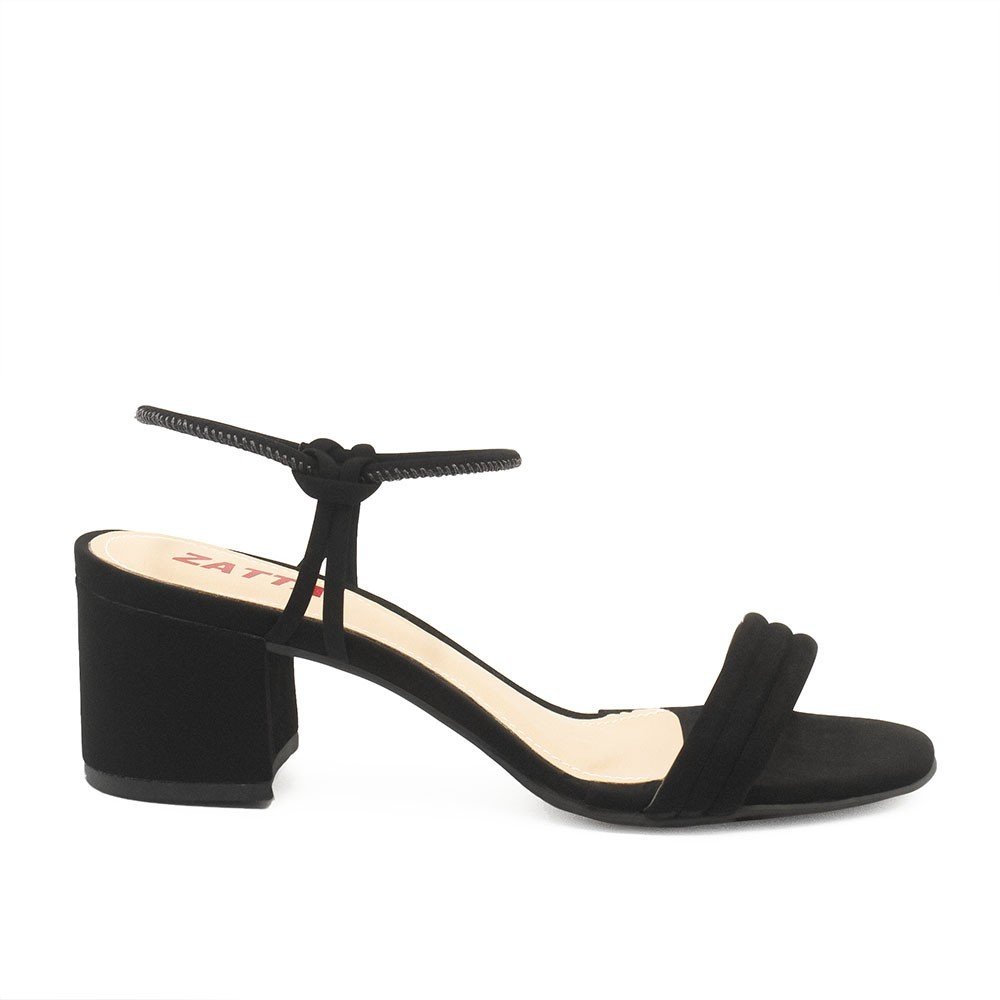 Sandália Salto Bloco Ines Preto Nobuck Preto 2