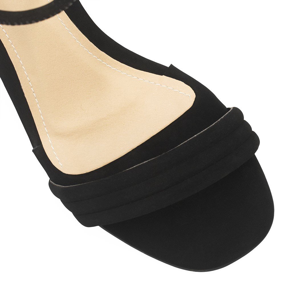 Sandália Salto Bloco Ines Preto Nobuck Preto 4