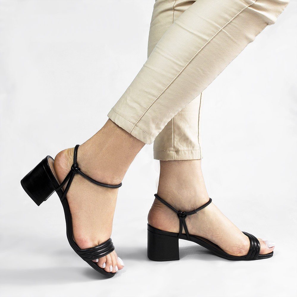 Sandália Salto Bloco Ines Preto Preto 1