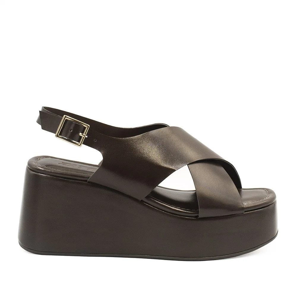 Sandália Anabela Ilana Marrom Marrom 2