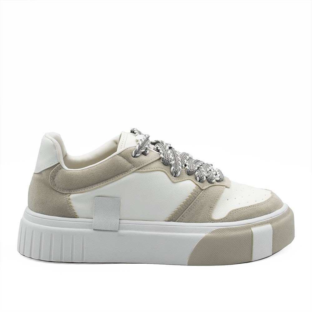 Tênis Zatta Feminino Flatform Mavie Branco Branco/Bege 3