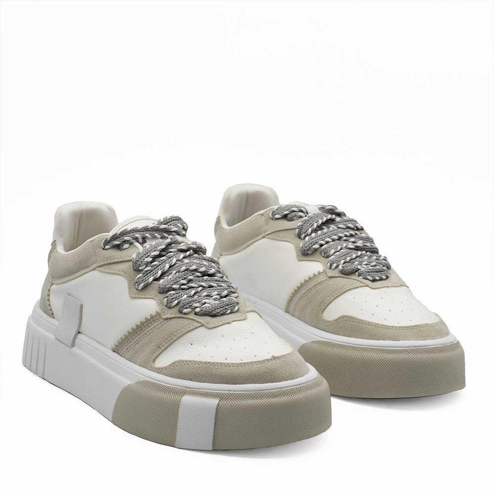 Tênis Zatta Feminino Flatform Mavie Branco Branco/Bege 7