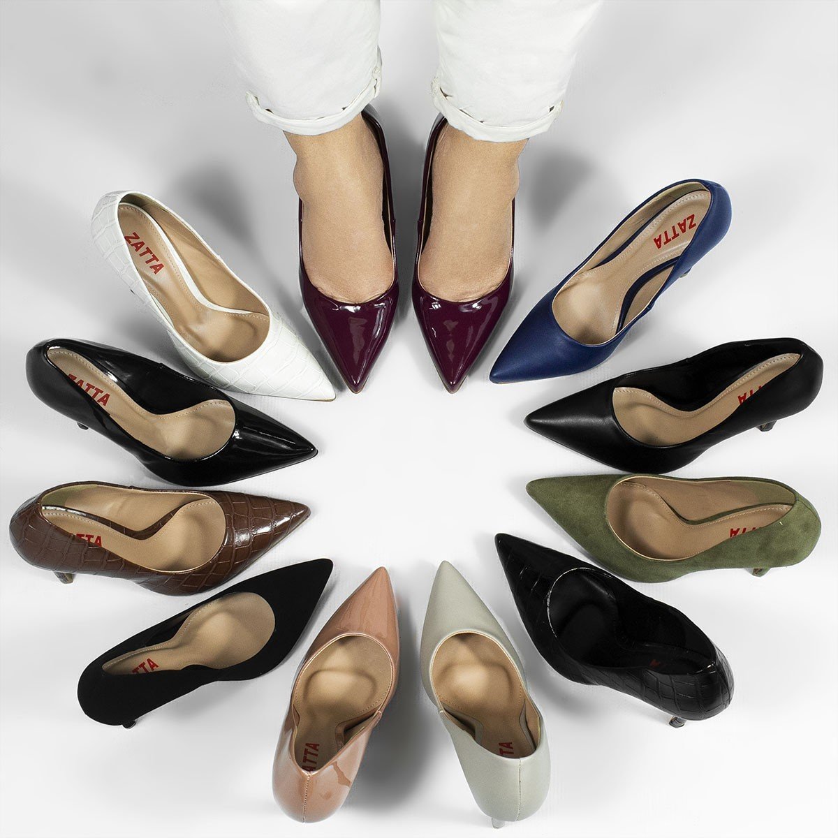 Scarpin Salto Alto Bico Fino Suzy Croco Marrom Marrom 6