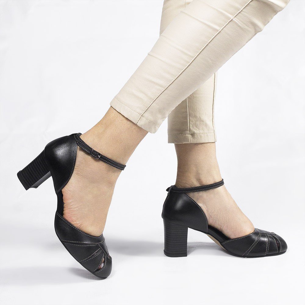 Sapato Boneca Mary Jane Zatta Couro Gaby Preto Preto 2