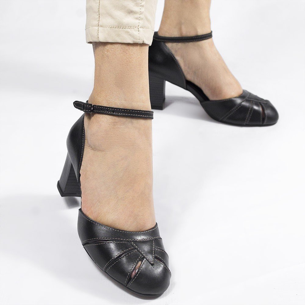 Sapato Boneca Mary Jane Zatta Couro Gaby Preto Preto 8