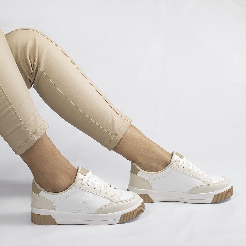 Tênis Zatta Casual Cadarço Bicolor Lamys Branco