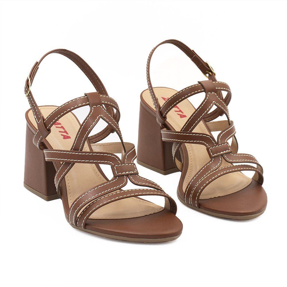 Sandália Zatta Salto Bloco Estela Marrom Marrom 9