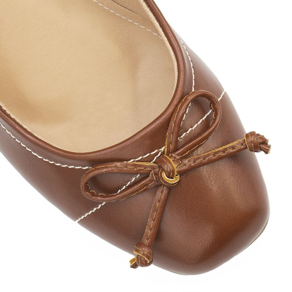 Sapato Zatta Retrô Salto Bloco Laço Rosa Caramelo Marrom 6