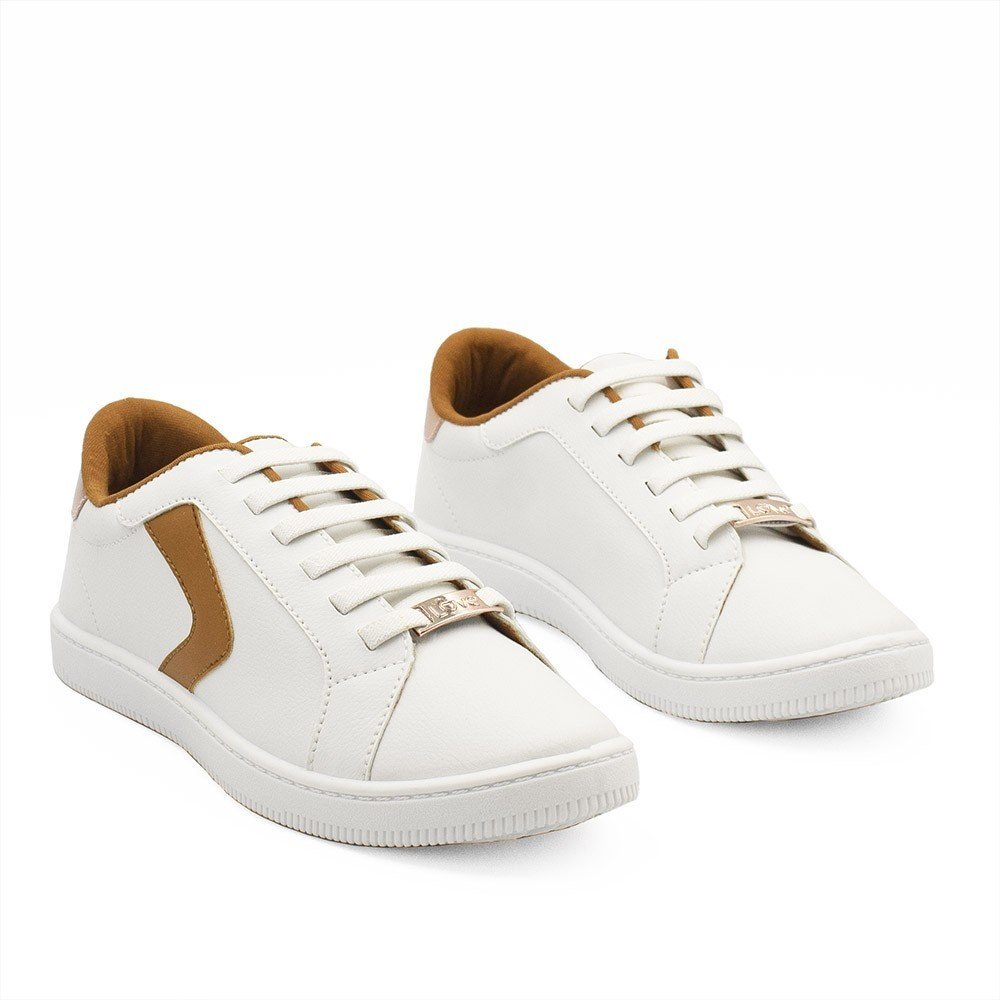 Tênis  Zatta Casual Bicolor July Branco Branco/Marrom 6