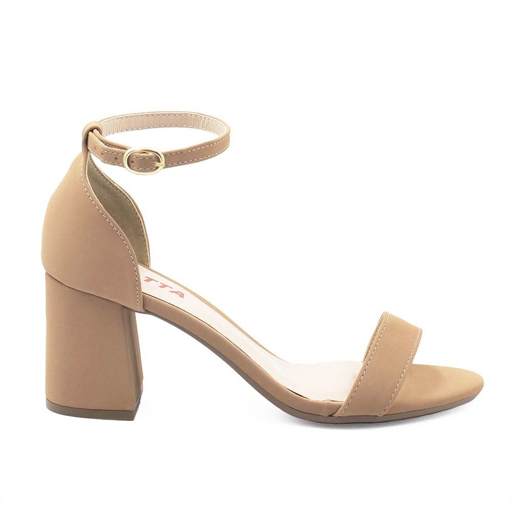 Sandália Zatta Salto Bloco Médio Suzana Nude Nude 2