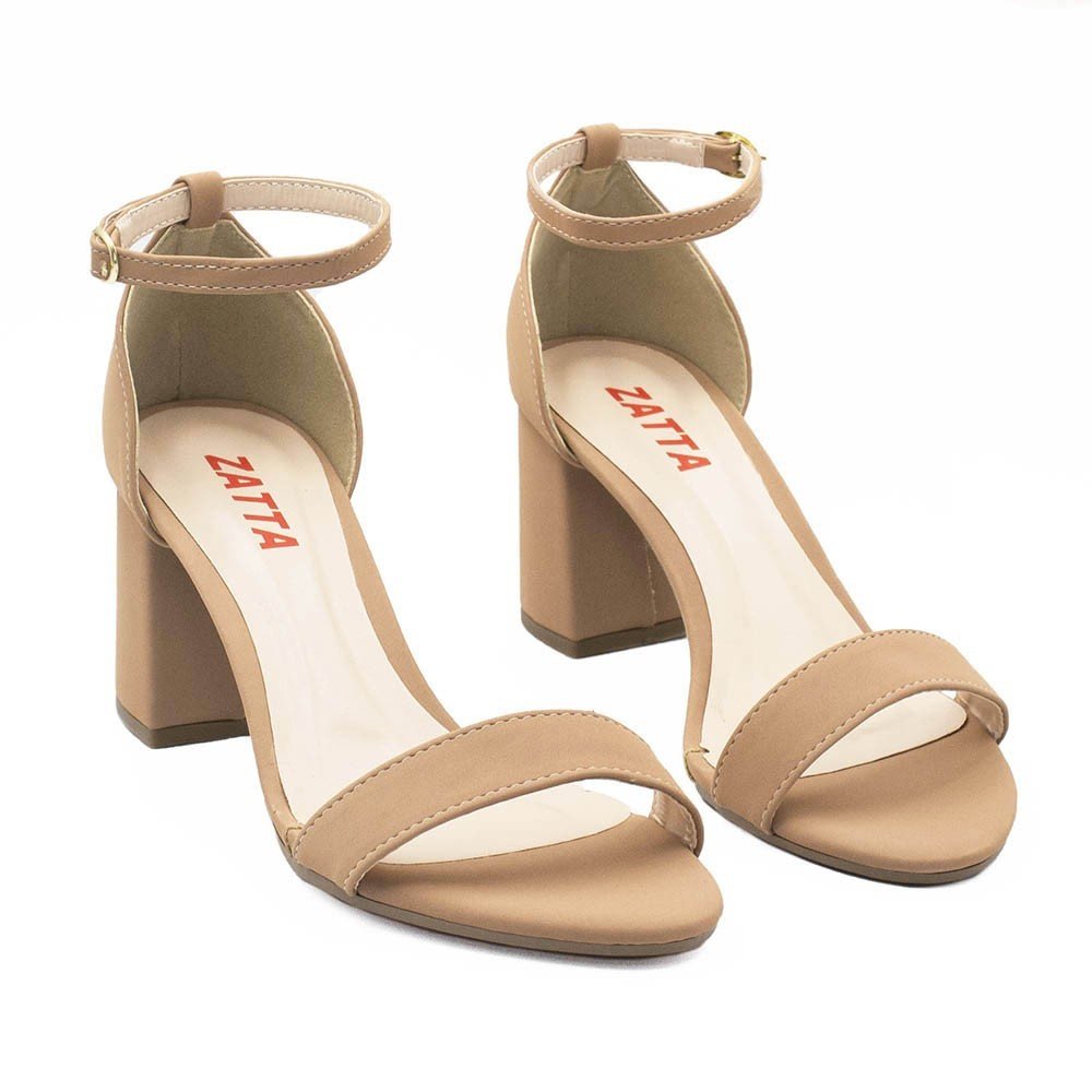 Sandália Zatta Salto Bloco Médio Suzana Nude Nude 5