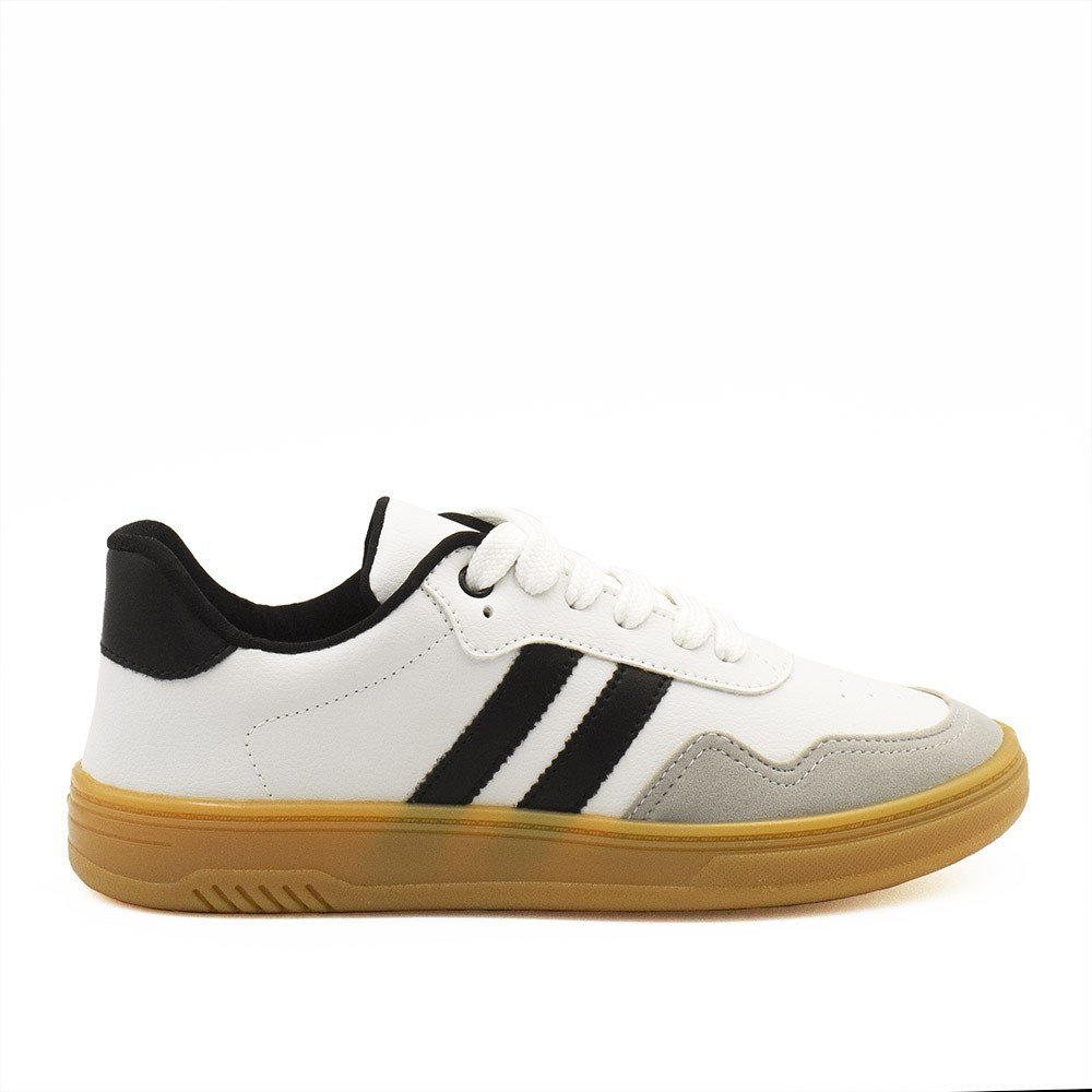 Tenis Zatta Duas Listras Jaqueline Branco Branco/Preto/Cinza 6