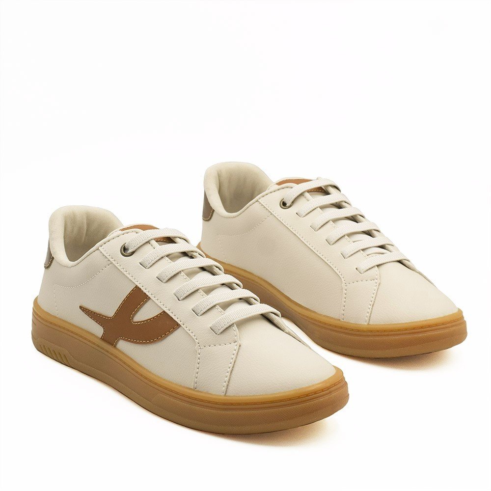 Tênis Zatta Casual Cadarço Julieta Creme Bege/Marrom 6