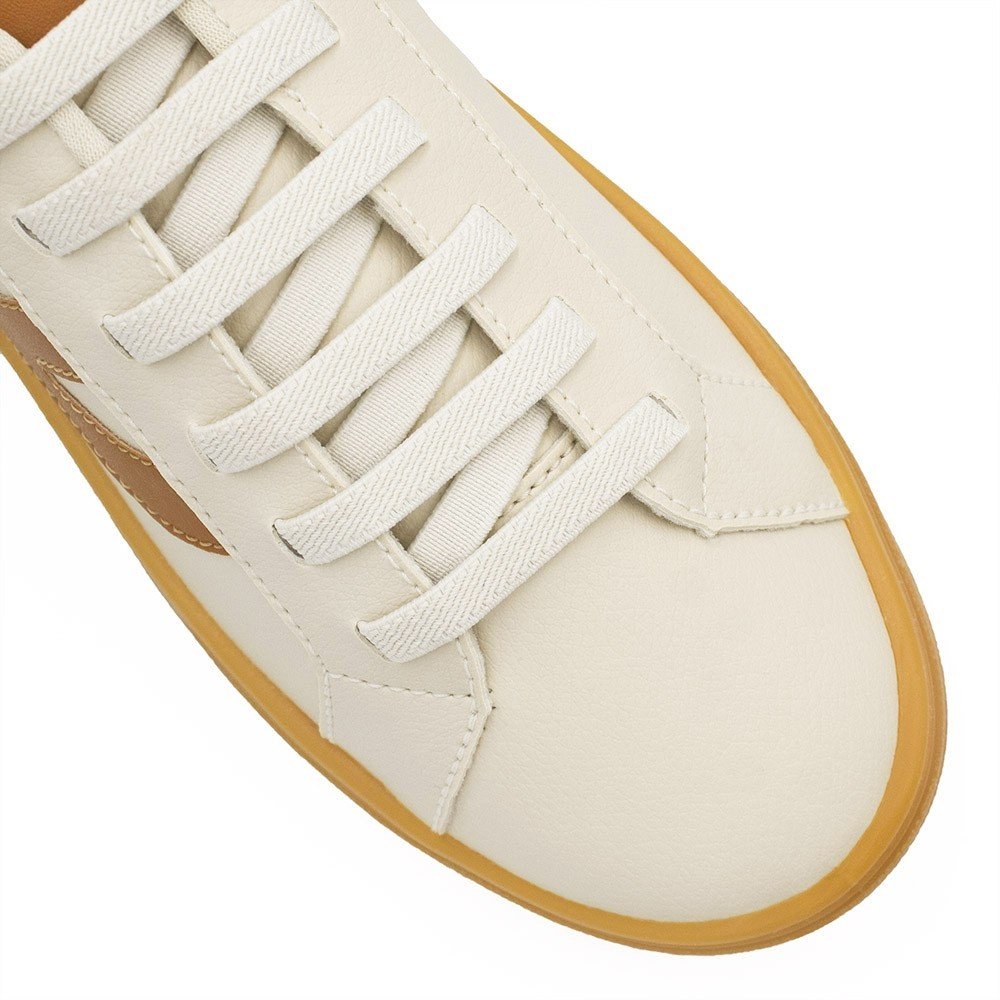 Tênis Zatta Casual Cadarço Julieta Creme Bege/Marrom 7