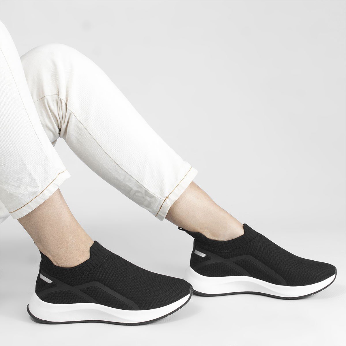 Tênis Zatta Knite Liso Liz  Preto Preto 10