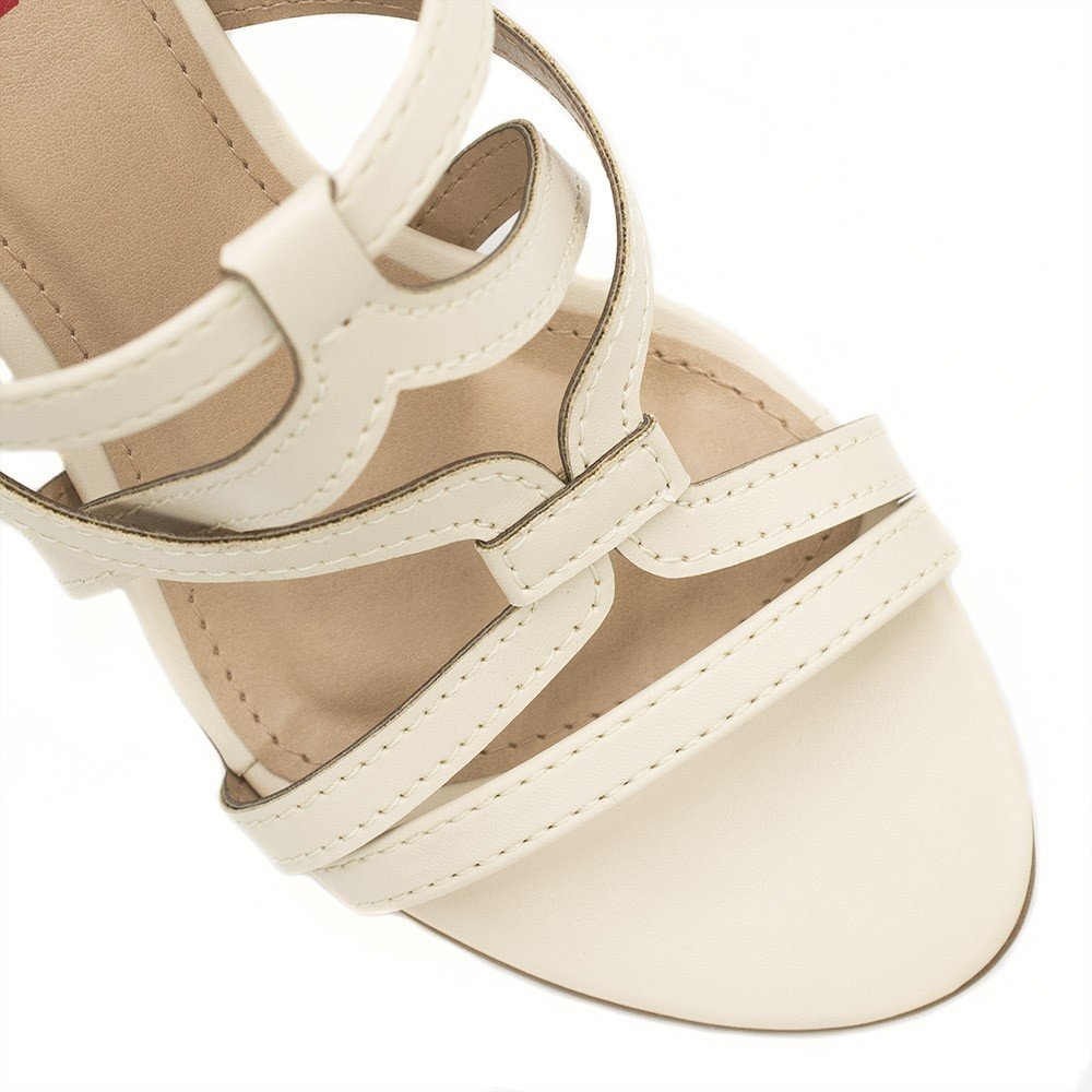 Sandália Zatta Salto Bloco Estela Off White Bege 8