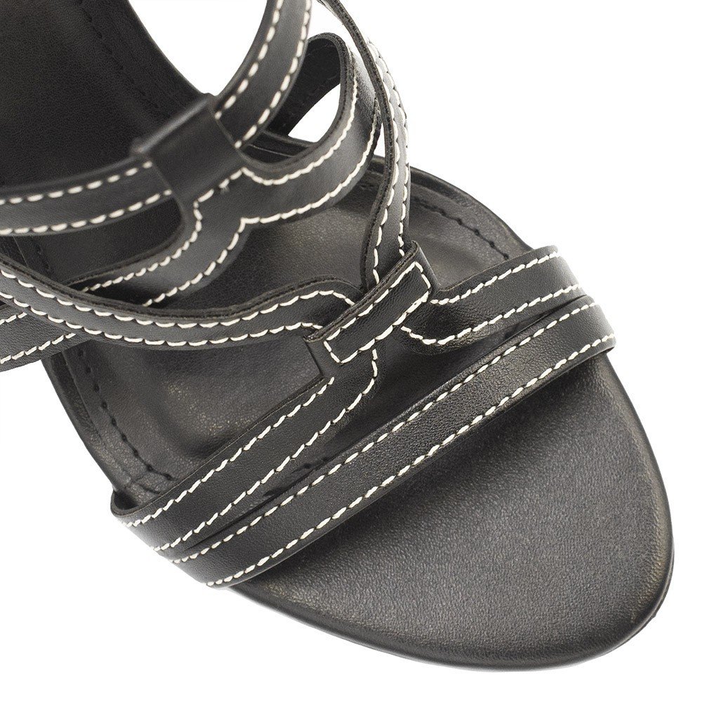 Sandália Salto Bloco Estela Preta Preto 4