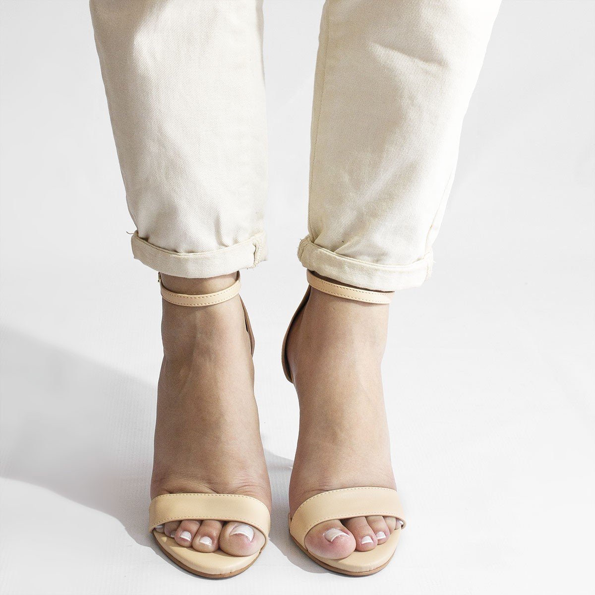 Sandália Zatta Salto Fino Maya Creme Bege 5