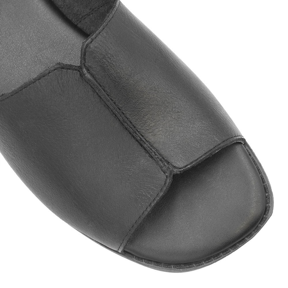 Sandália Rasteira Bx Couro Fechada Francisca Couro Preto Preto 5