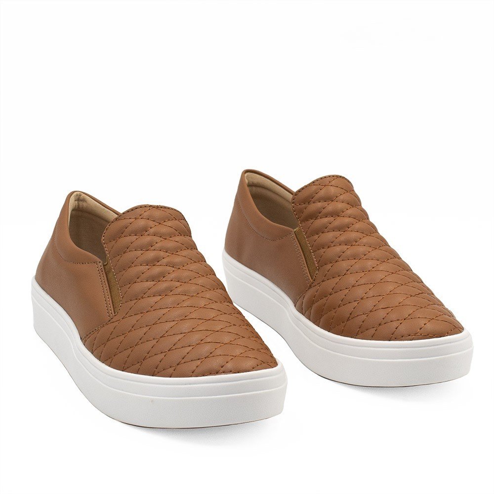 Tênis Slip-on  Zatta  Matelassê  Paula Caramelo Marrom 5