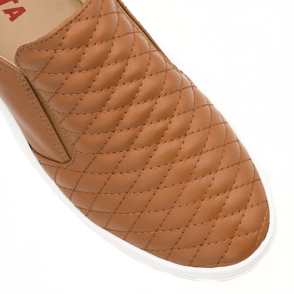 Tênis Slip-on  Zatta  Matelassê  Paula Caramelo Marrom 6