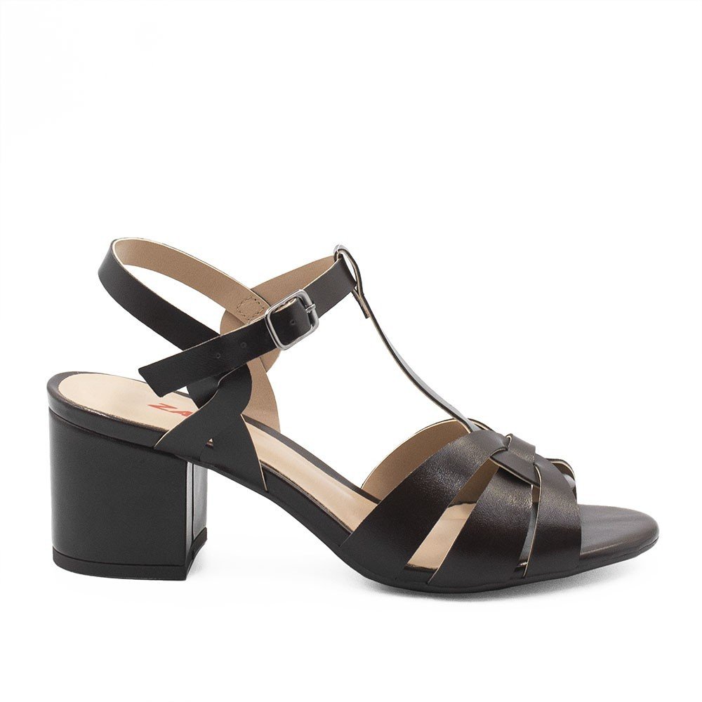 Sandália Zatta Salto Bloco Ester Marrom Marrom 9