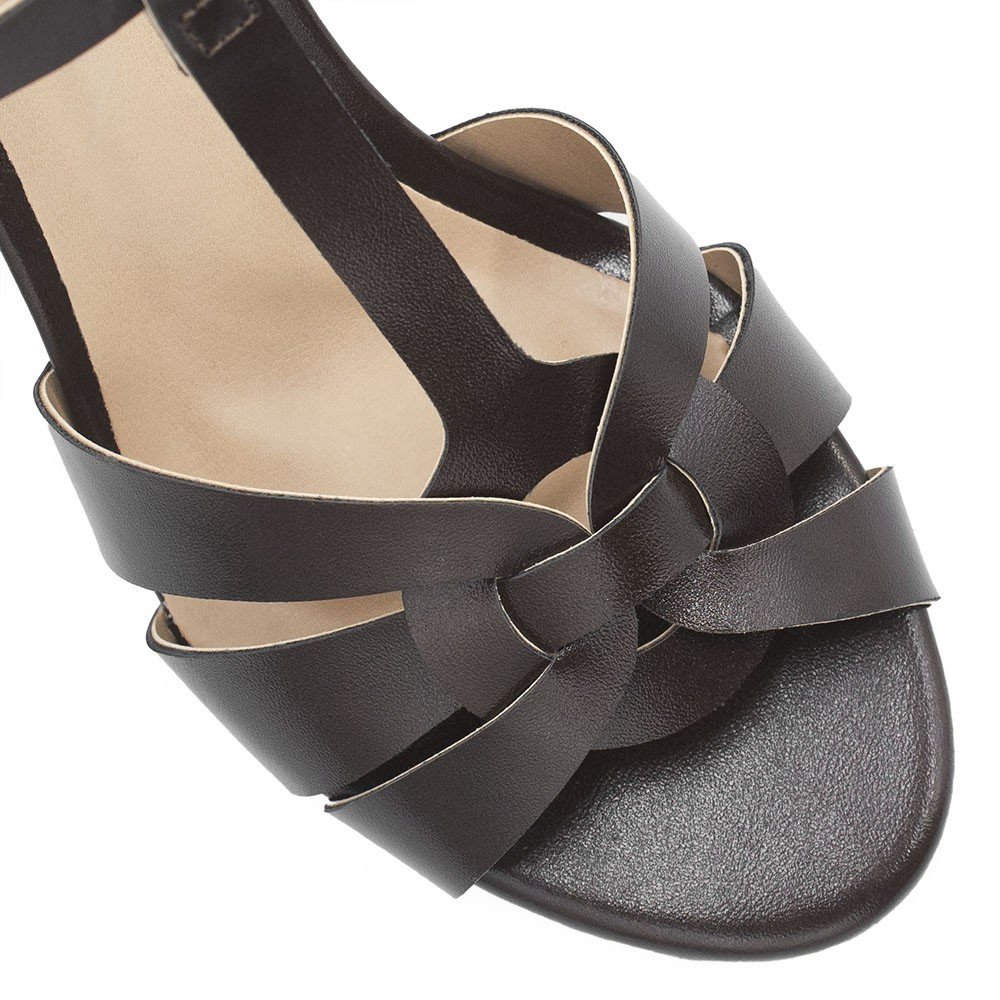 Sandália Zatta Salto Bloco Ester Marrom Marrom 3