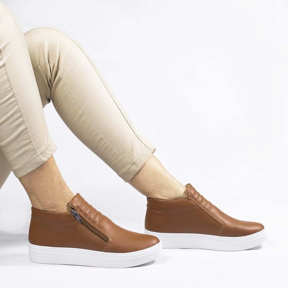 Sandália Zatta Couro Salto Bloco Édna Dourada Dourado 8