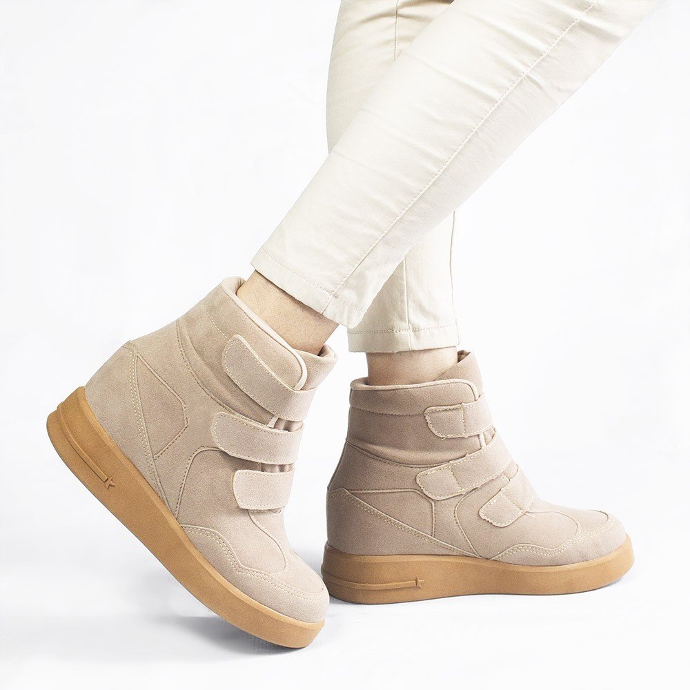 Tênis Zatta Cano Alto Sneaker Karen Palha Bege 3