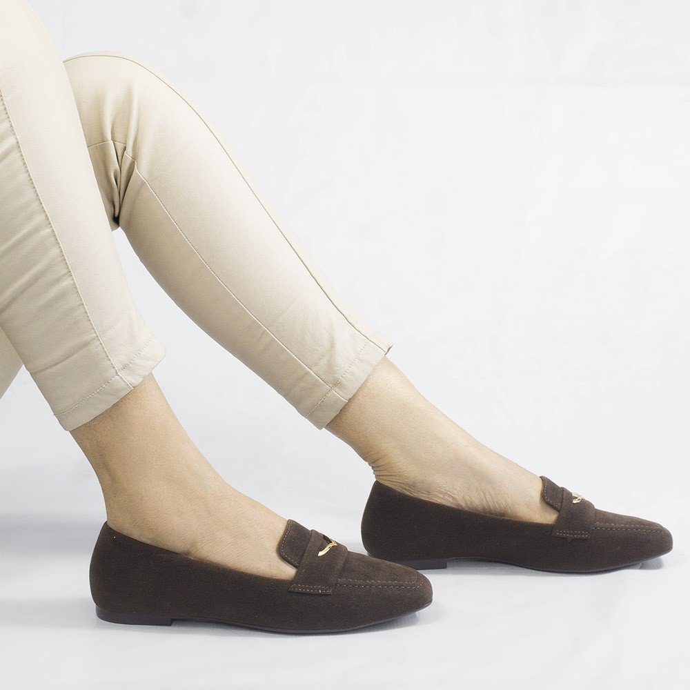 Mocassim Isaura Camurça Marrom