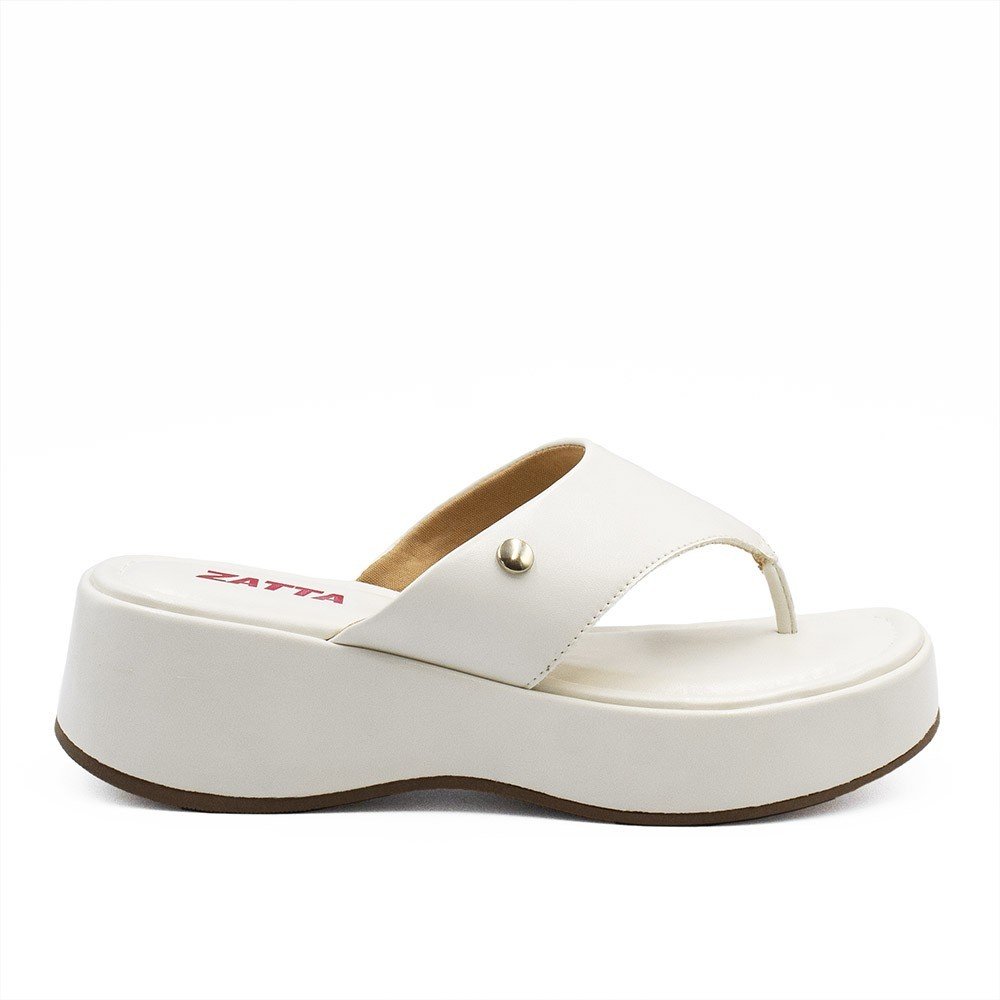 Tamanco De Dedo Zatta Flatform Tamires Off White Branco 3