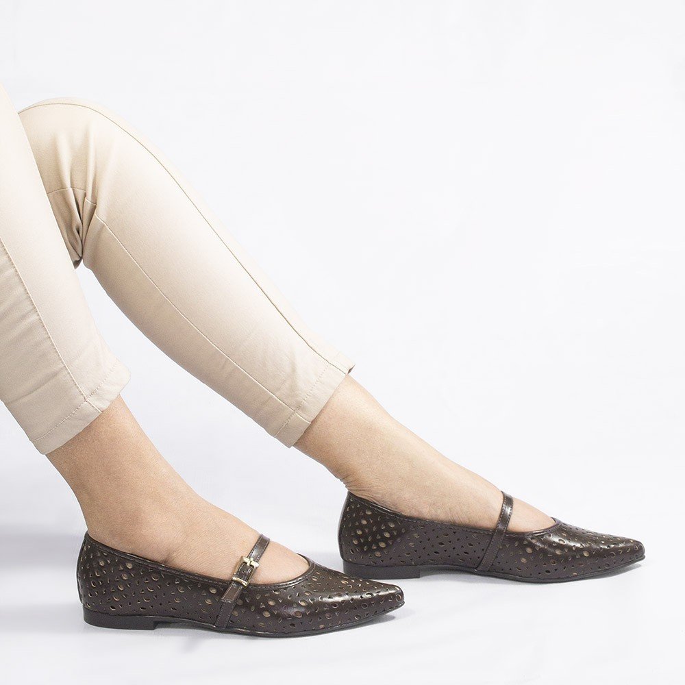 Sapatilha Zatta Bico Fino Cecilia Marrom Marrom 4