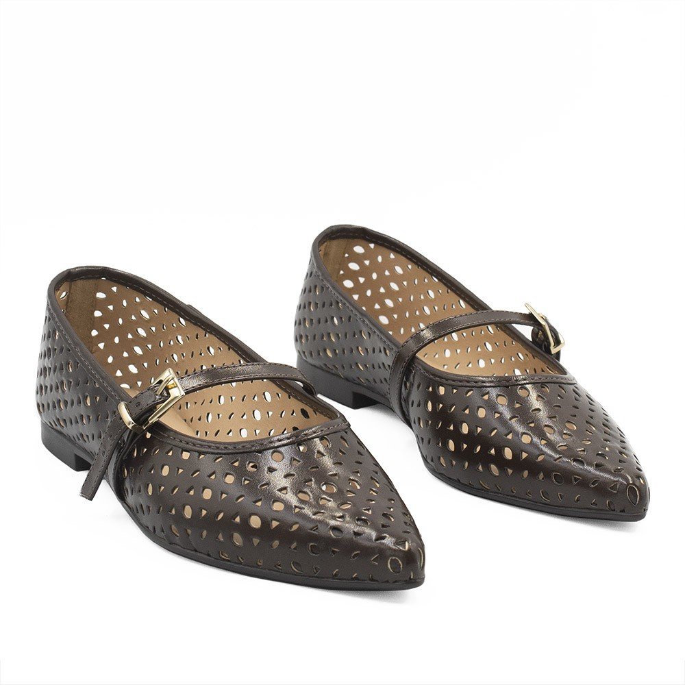 Sapatilha Zatta Bico Fino Cecilia Marrom Marrom 9