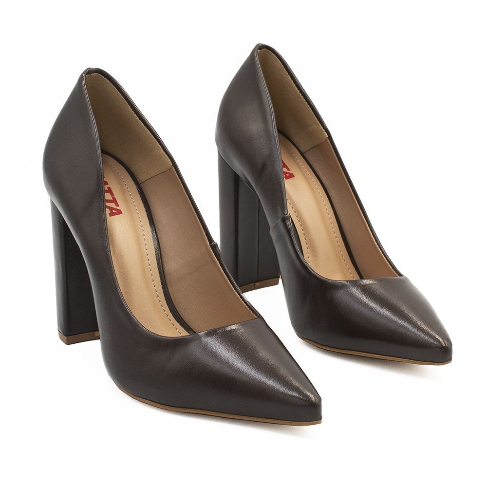 Scarpin Zatta Salto Grosso Jaine Café Marrom 5