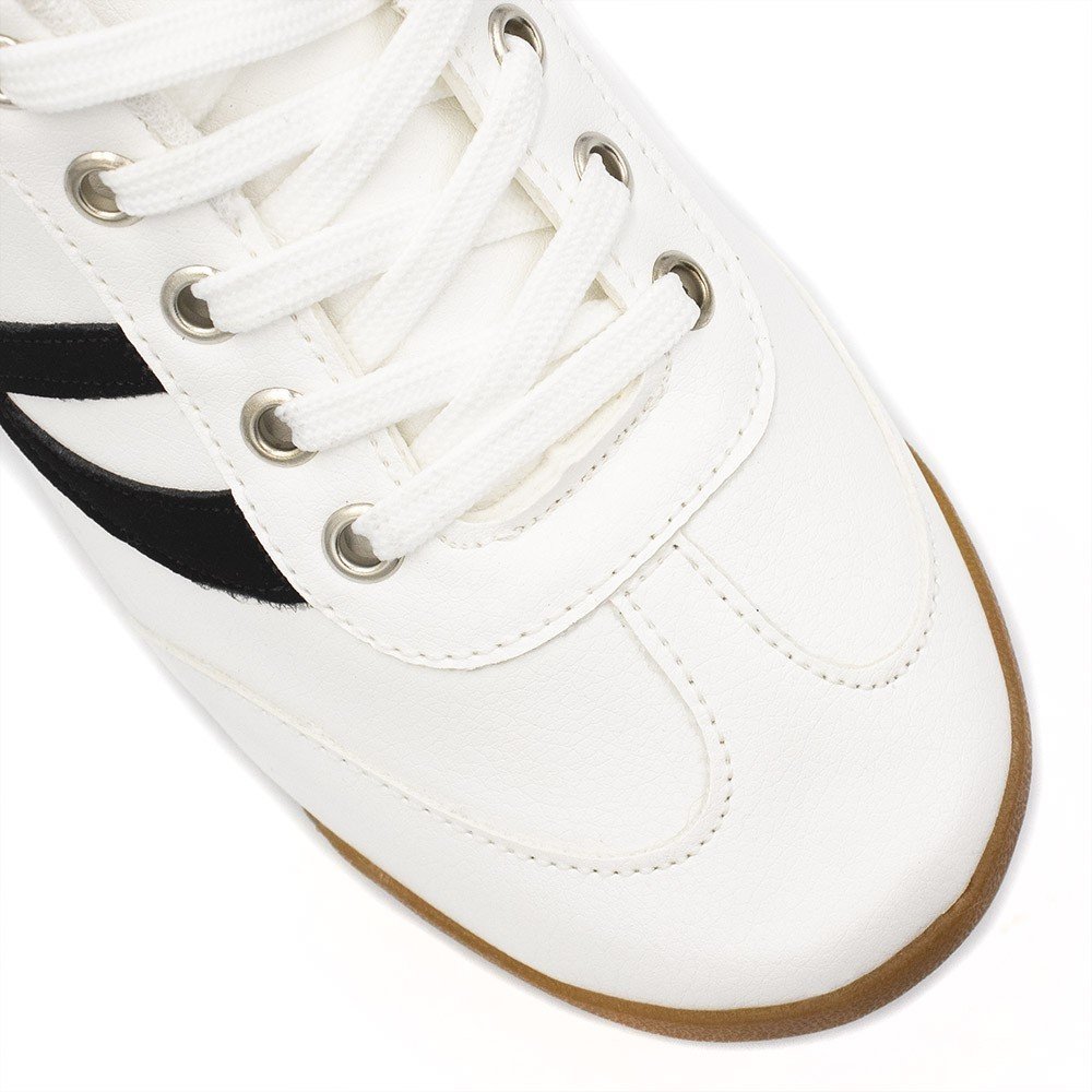 Tênis Zatta Casual Cadarço Dafne Branco Branco/Preto 3