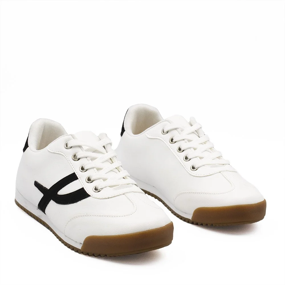 Tênis Zatta Casual Cadarço Dafne Branco Branco/Preto 4