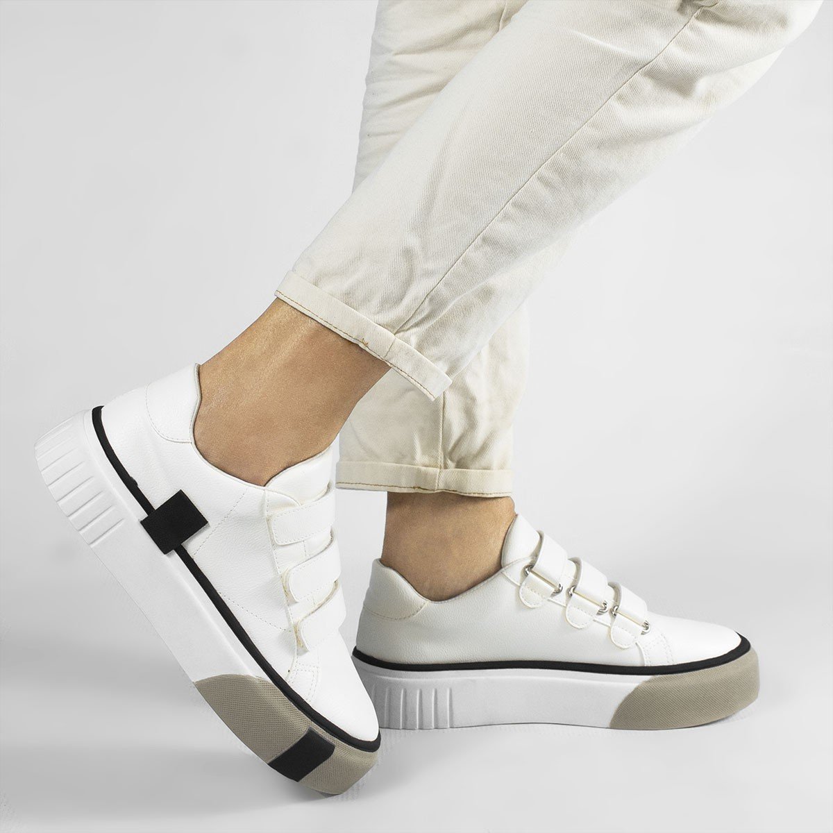 Tênis Zatta Feminino  Flatform Mary  Branco