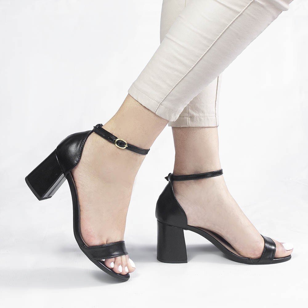 Sandália Zatta Salto Bloco Médio Suzana Preto Preto 4