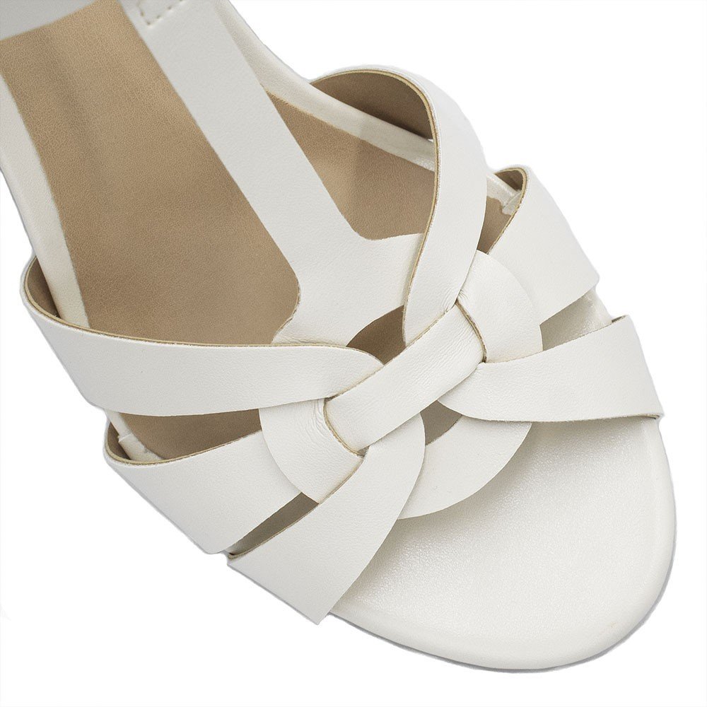 Sandália Zatta Salto Bloco Ester Off White Branco 9