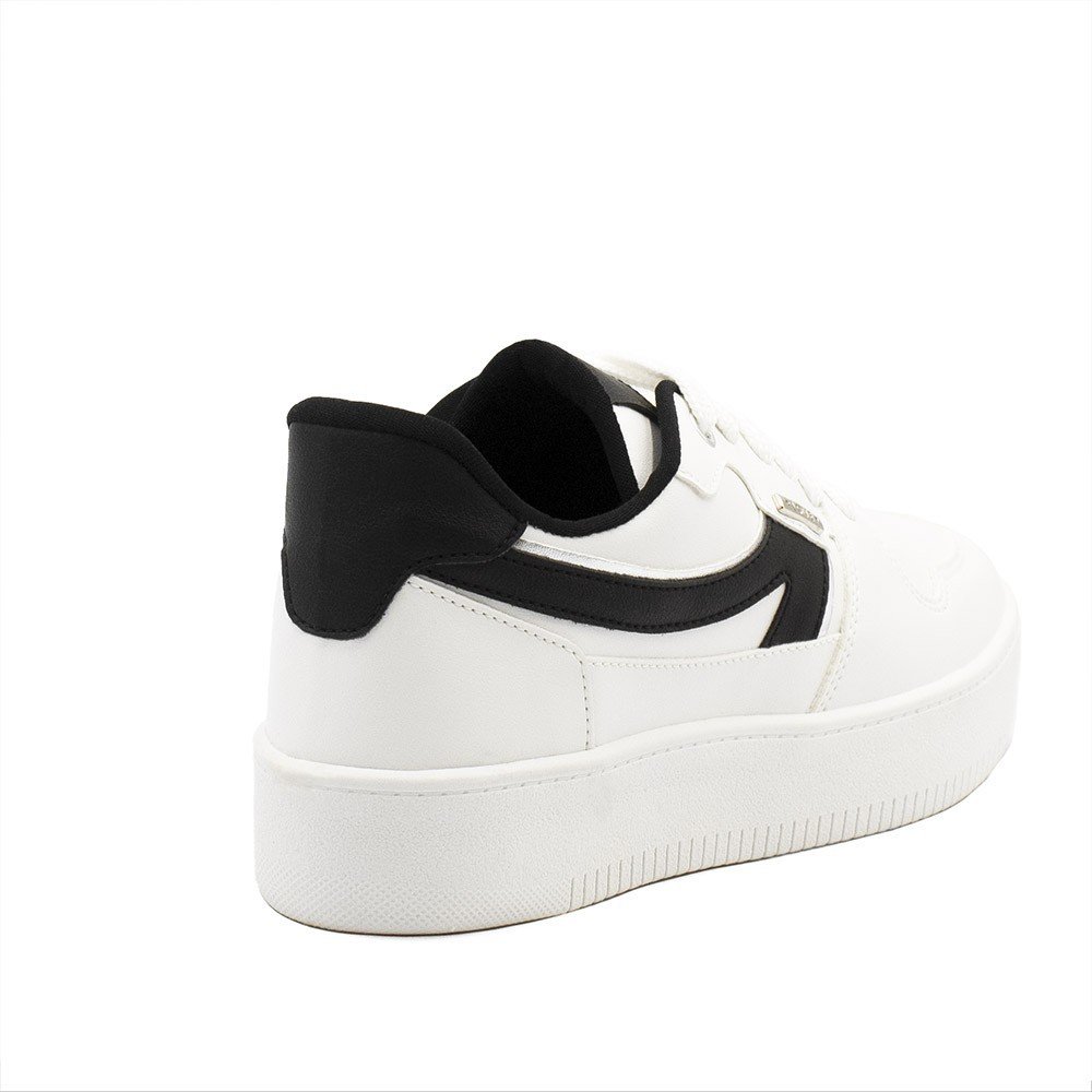 Tênis Zatta Casual Flatform Detalhe Lateral Cléia Branco e Preto Branco/Preto 5