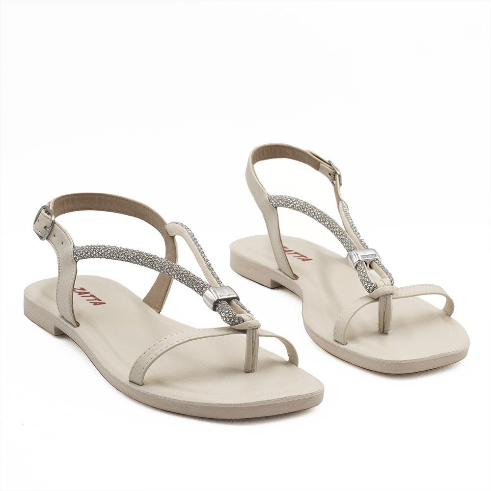 Sandália Zatta Salto Bloco Baixo Eliza Off White Branco 3