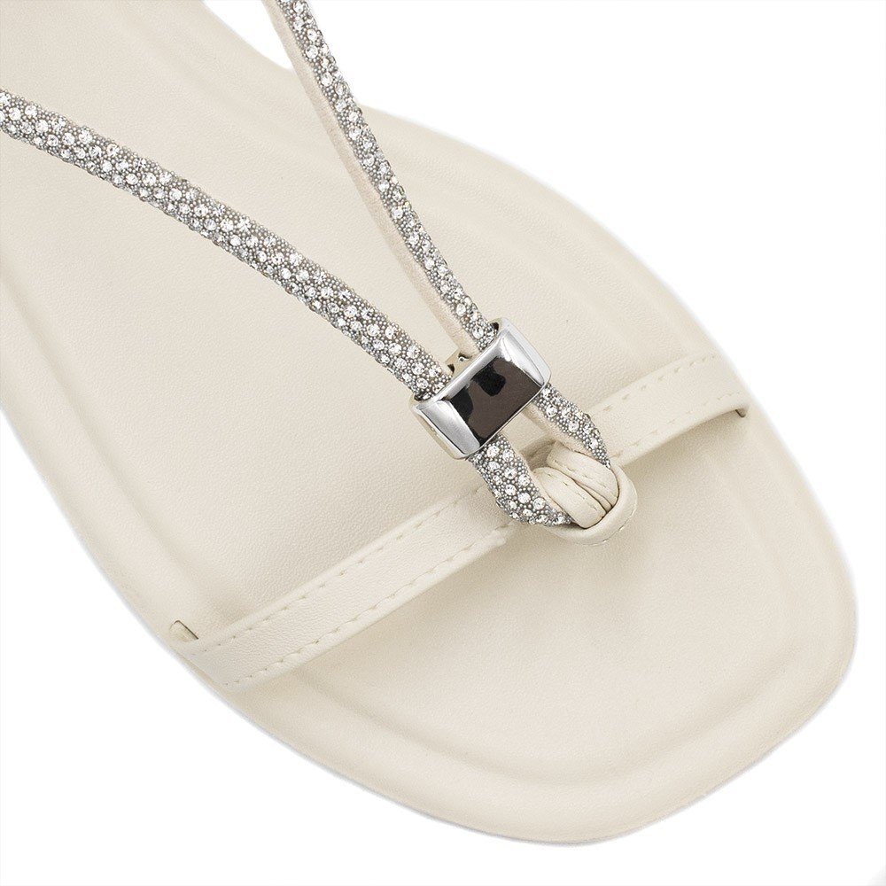 Sandália Zatta Salto Bloco Baixo Eliza Off White Branco 5