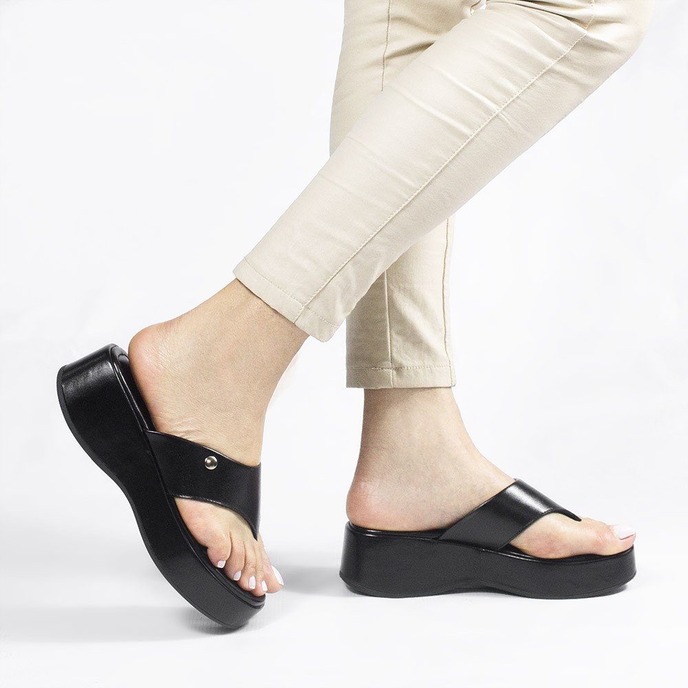 Tamanco  De Dedo Zatta Flatform Tamires Preto Preto 4