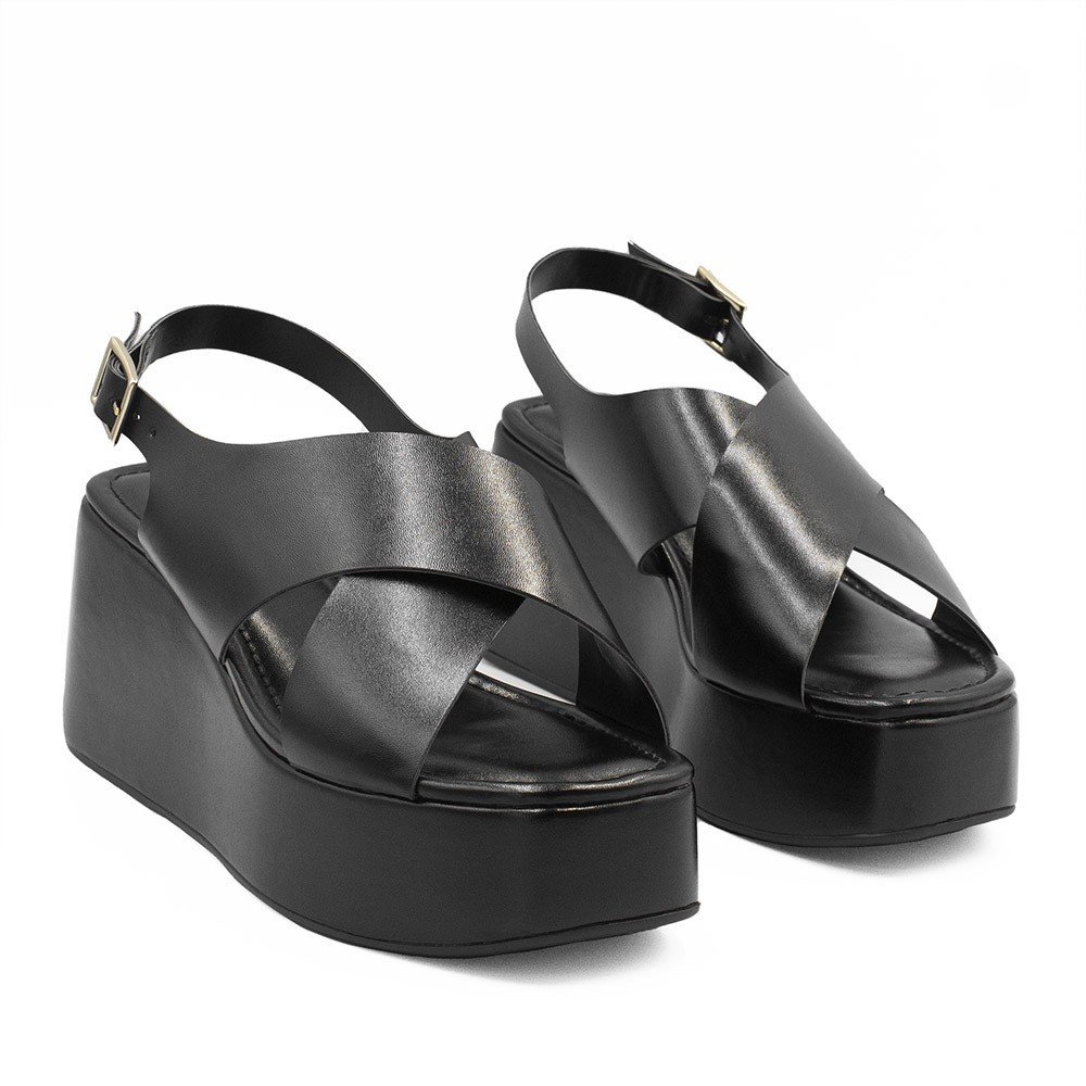 Tamanco De Dedo Zatta Flatform Tamires Prata Velho Preto 6