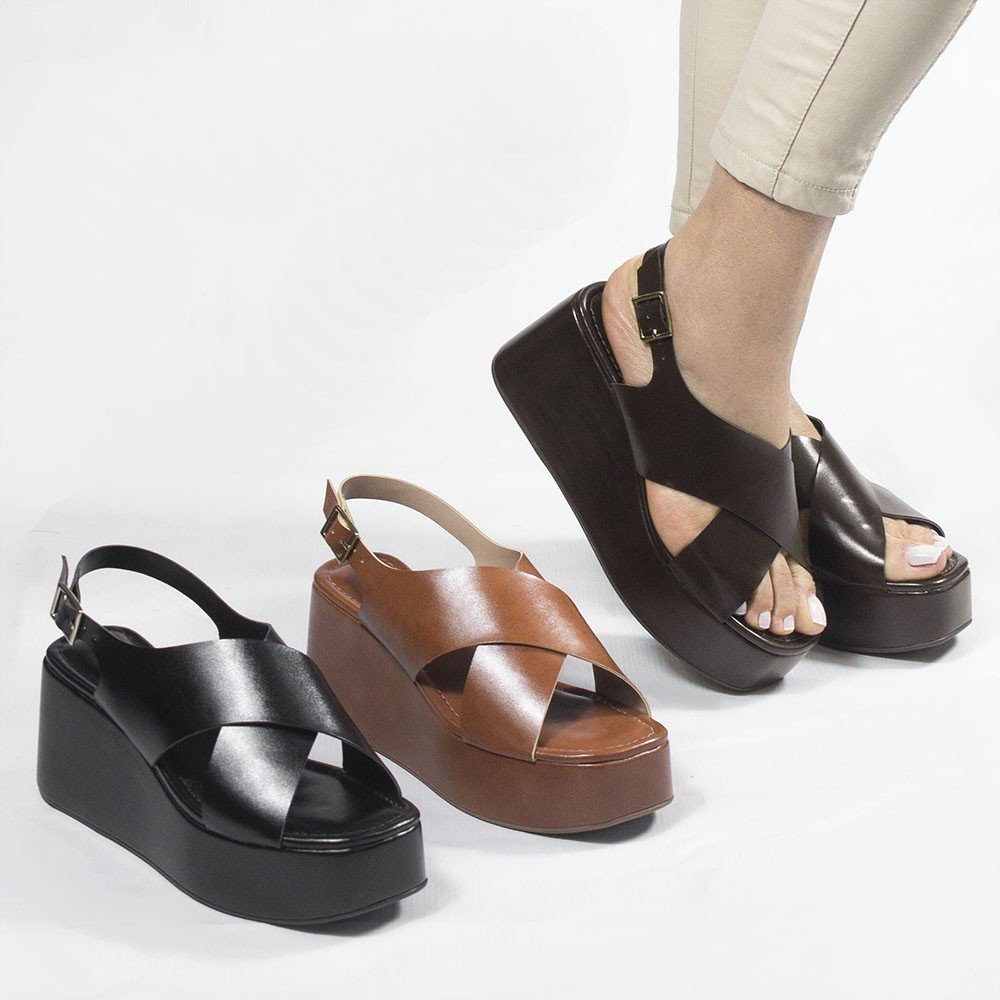 Tamanco De Dedo Zatta Flatform Tamires Prata Velho Preto 7