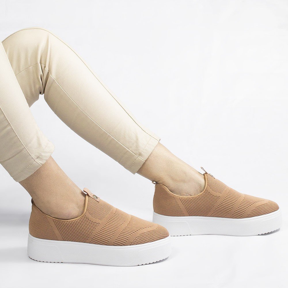 Tênis Knite Zatta  Flatform Ivete Nude