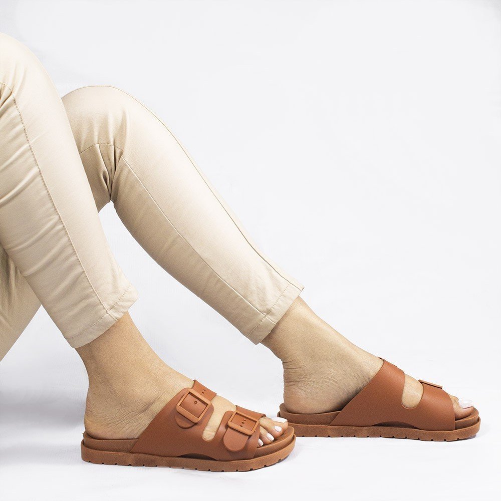 Papete Zatta Tira Dupla Fátima Caramelo Marrom 2